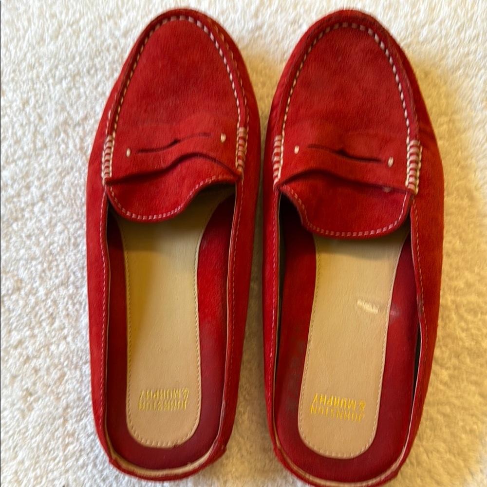 Johnston & Murphy Red Loafers Slip-On Shoes